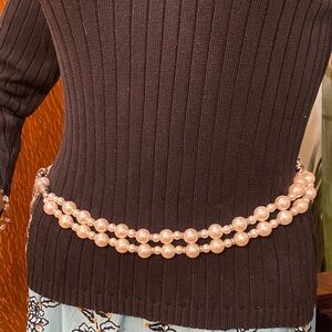 Vintage pearl two tier belt